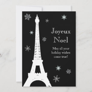 Sneeuw in Paris Holiday Card Feestdagenkaart