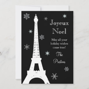 Sneeuw in Paris Holiday Card Feestdagenkaart