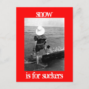 Sneeuw is bestemd voor briefkaart met zuigers