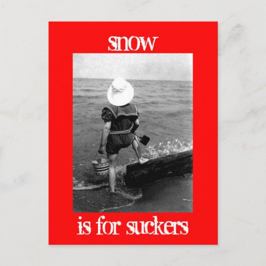 Sneeuw is bestemd voor briefkaart met zuigers (Voorkant)