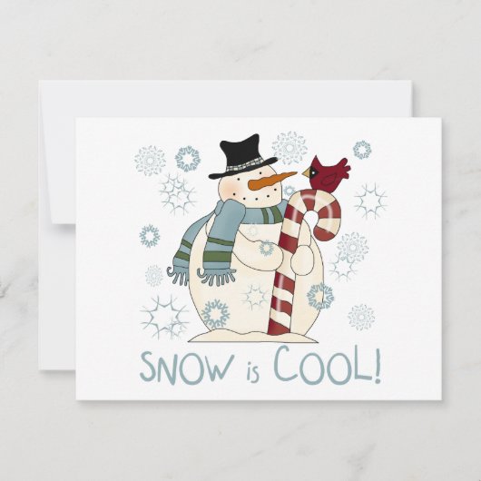 Sneeuw is Cool Holiday Tshirts en Gifts Feestdagenkaart (Voorkant)