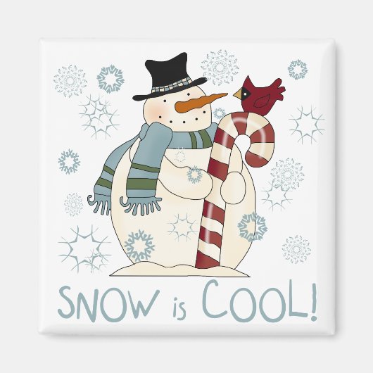 Sneeuw is Cool Holiday Tshirts en Gifts Magneet (Voorkant)