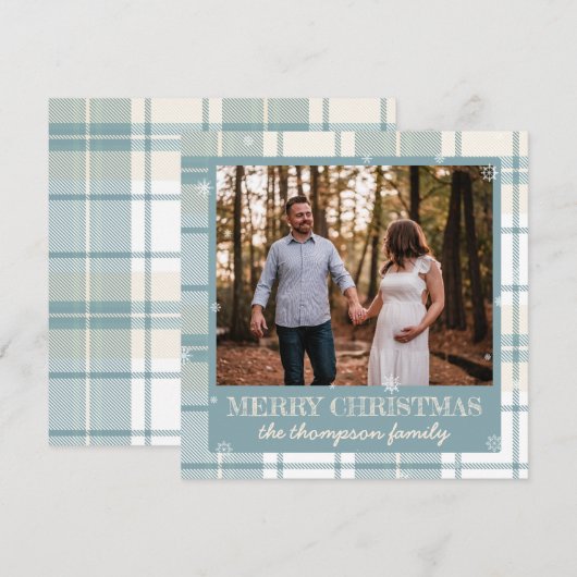 Sneeuw is glinsterende familie kerst Kaart (Voorkant / Achterkant)