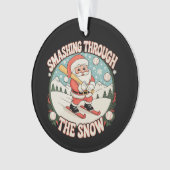 Sneeuw kapotschoppen honkbal kerstman Kerstmis Ornament (voorkant)