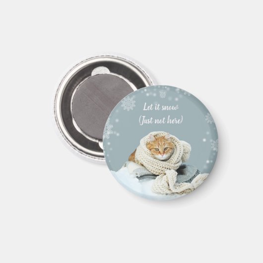 Sneeuw Kat Magneet (Voorkant / Achterkant)