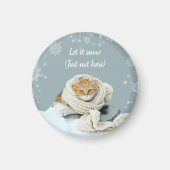 Sneeuw Kat Magneet (Voorkant)