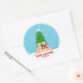Sneeuw Kerst Honden Persoonlijke Cadeau Sticker (Envelop)