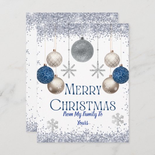 Sneeuw Kerst Kaart (Voorkant / Achterkant)