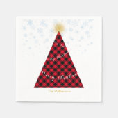 Sneeuw Kerst Plaids Boom Personaliseer Servet (Voorkant)