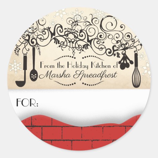 Sneeuw kerst uit de keuken van de sticker (Voorkant)