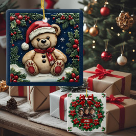 Sneeuw Kerstbeer Aanpasbaar Keramisch Ornament
