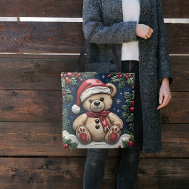 Sneeuw Kerstbeer Tote Bag