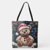 Sneeuw Kerstbeer Tote Bag (Voorkant)