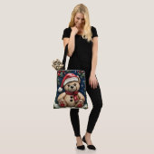 Sneeuw Kerstbeer Tote Bag (Op model)
