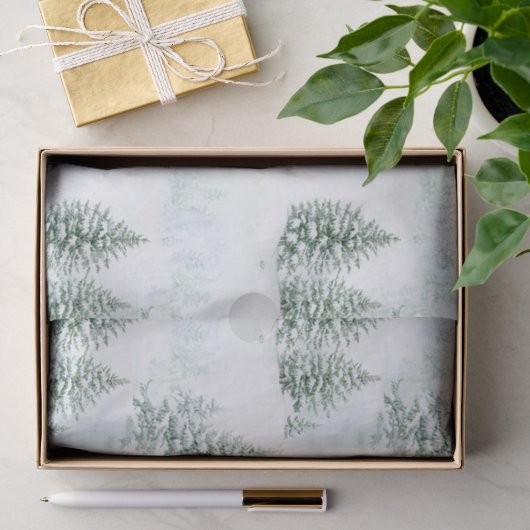 Sneeuw Kerstbomen Winter Tissuepapier (Geschenk)