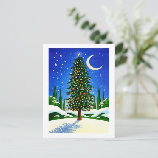 Sneeuw Kerstboom Feestdagenkaart (Staand voorkant)