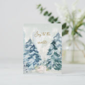 Sneeuw Kerstboom Vakantie Feestdagenkaart (Staand voorkant)