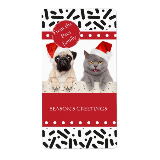 Sneeuw - kerstBriefpapier en cadeautjes Etiket (Voorkant)