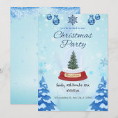 sneeuw kerstfeest blauw Uitnodigingskaart  Kaart (Voorkant / Achterkant)