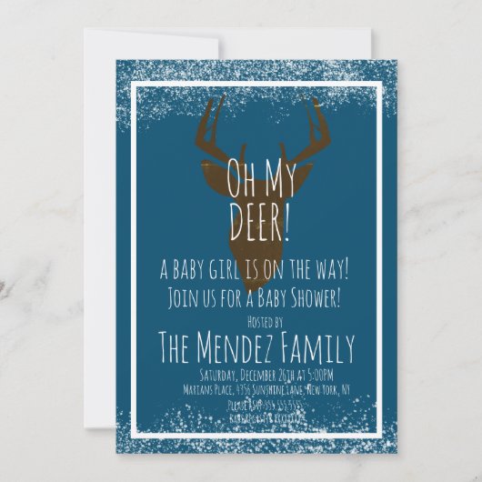 Sneeuw Kerstherten Geslacht Neutrale Baby Shower Kaart (Voorkant)