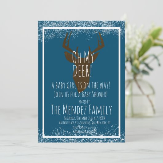 Sneeuw Kerstherten Geslacht Neutrale Baby Shower Kaart (Staand voorkant)