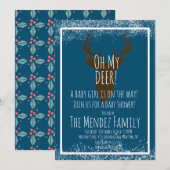 Sneeuw Kerstherten Geslacht Neutrale Baby Shower Kaart (Voorkant / Achterkant)