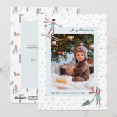 Sneeuw Kerstmis Foto Vakantie Kaart (Voorkant / Achterkant)