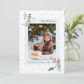 Sneeuw Kerstmis Foto Vakantie Kaart (Staand voorkant)