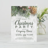 Sneeuw Kerstmis land corporate groene dennen goud Kaart (Staand voorkant)