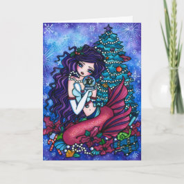 Sneeuw Kerstmis van de Orka van de Meermin van de Feestdagen Kaart