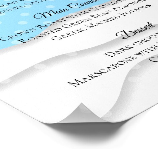 Sneeuw Kerstvakantie diner feest catering menu Poster (Hoek)