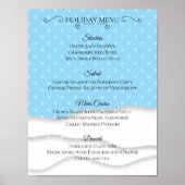 Sneeuw Kerstvakantie diner feest catering menu Poster (Voorkant)