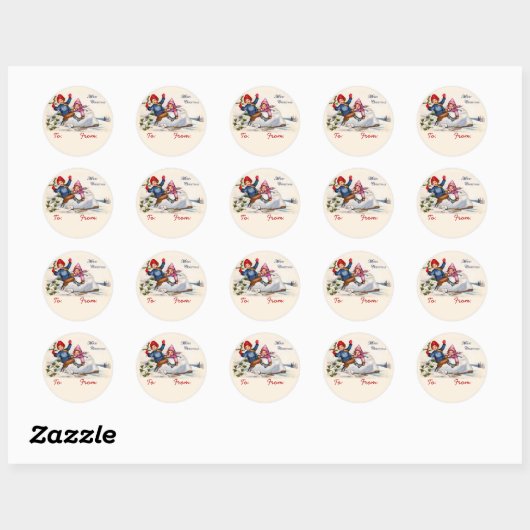 Sneeuw Kinderen Gift Label Stickers (Vel)