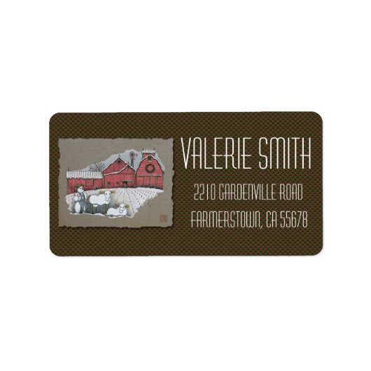 Sneeuw Koeien & Schuur Etiket (Voorkant)