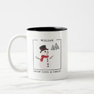 Sneeuw Koel & Chill Herenhuis Sneeuwman Beker – Ca Tweekleurige Koffiemok