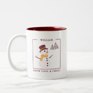 Sneeuw Koel & Chill Persoonlijke Sneeuwman Mok – C