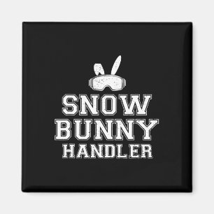 Sneeuw Konijn Handler Grappig Skien Ski Vakantie S Magneet
