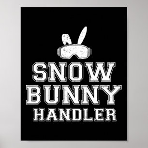 Sneeuw Konijn Handler Grappig Skien Ski Vakantie S Poster