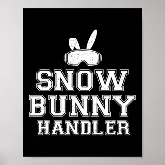 Sneeuw Konijn Handler Grappig Skien Ski Vakantie S Poster (Voorkant)