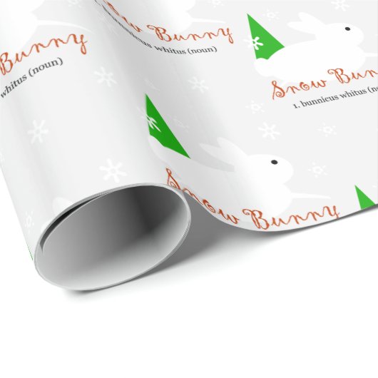 Sneeuw Konijn Kerst Inpakpapier (Rol Hoek)