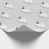 Sneeuw Konijn Kerst Inpakpapier (Hoek)
