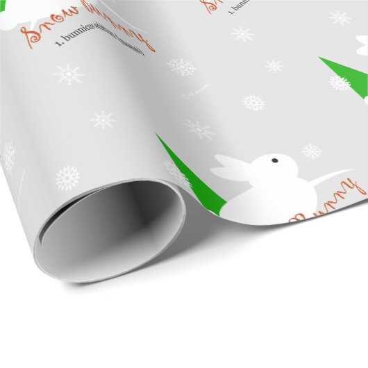 Sneeuw Konijn Kerst Inpakpapier (Rol Hoek)