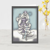 Sneeuw Koningin Wenskaart Kaart (Gele Bloem)