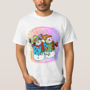 Sneeuw Koppel Sneeuwman T-shirt