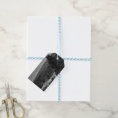 Sneeuw Landschap in Zwart-wit Cadeaulabel (Met Touw)