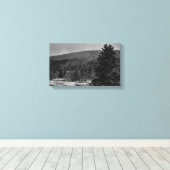 Sneeuw Landschap in Zwart-wit Canvas Afdruk (Insitu (Houten vloer))
