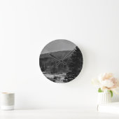 Sneeuw Landschap in Zwart-wit Ronde Klok (Huis)