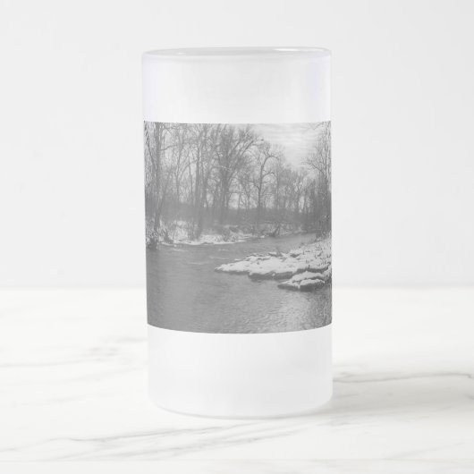 sneeuw langs de James Grayscale Frosted Glass Bee Matglas Bierpul (Center)