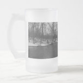 sneeuw langs de James Grayscale Frosted Glass Bee Matglas Bierpul (Links)