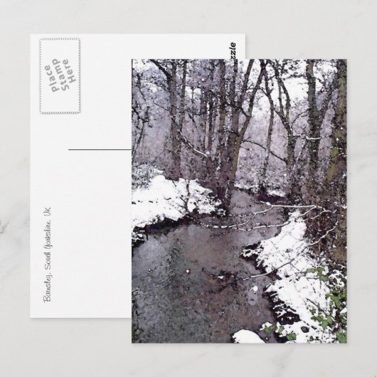 Sneeuw langs de rivier briefkaart (Voorkant / Achterkant)